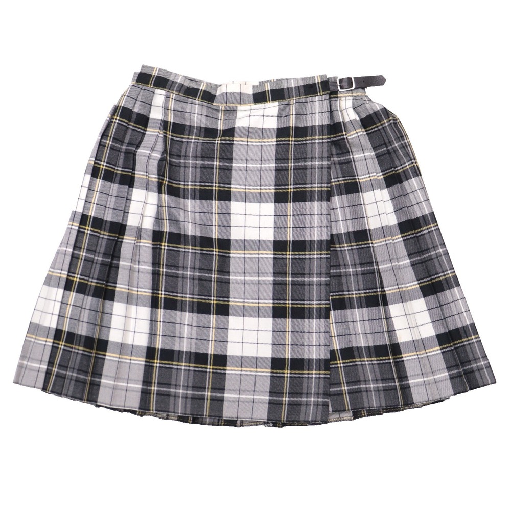 Debenhams Womens A-Line Pleated Skirt Size 12 Midi Belted‎ Plaid Viscose Blend